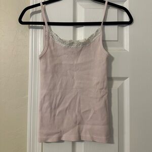 brandy melville lace pink tank top